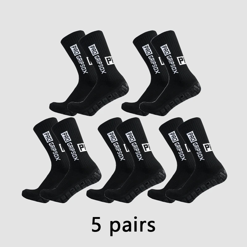 5 Pairs PRO Grip Socks Anti Slip Football Socks for Men Women Non Slip Soccer Athletic Socks with Grips Pads for soccer
