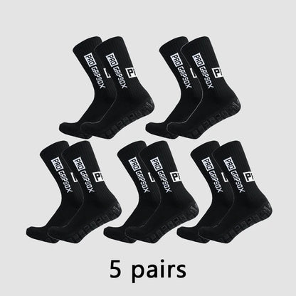 5 Pairs PRO Grip Socks Anti Slip Football Socks for Men Women Non Slip Soccer Athletic Socks with Grips Pads for soccer