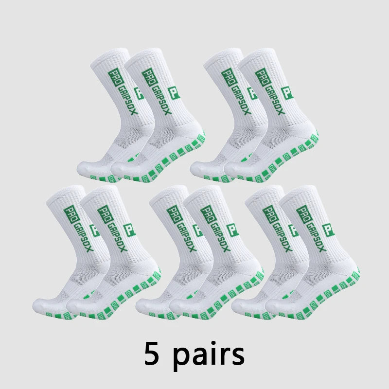 5 Pairs PRO Grip Socks Anti Slip Football Socks for Men Women Non Slip Soccer Athletic Socks with Grips Pads for soccer