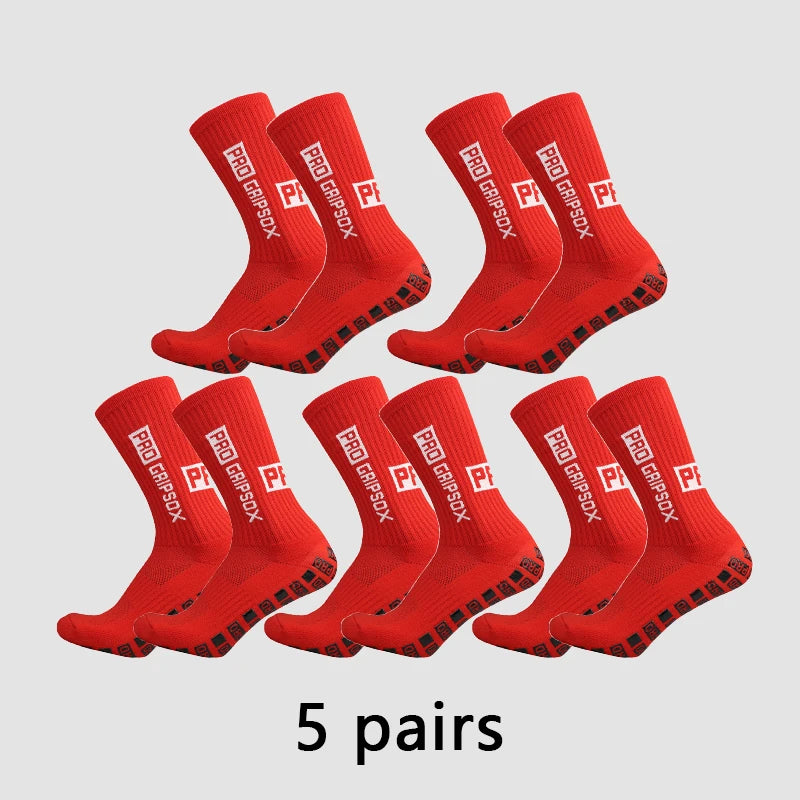 5 Pairs PRO Grip Socks Anti Slip Football Socks for Men Women Non Slip Soccer Athletic Socks with Grips Pads for soccer