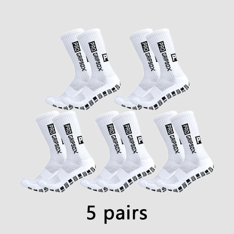 5 Pairs PRO Grip Socks Anti Slip Football Socks for Men Women Non Slip Soccer Athletic Socks with Grips Pads for soccer