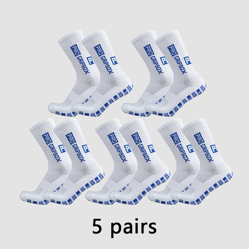 5 Pairs PRO Grip Socks Anti Slip Football Socks for Men Women Non Slip Soccer Athletic Socks with Grips Pads for soccer