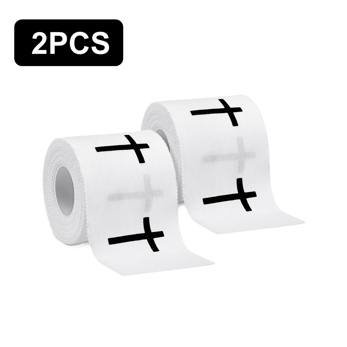 2pcs "+" Sports Wristbands | White Athletic Tape for Gym, Football and Baseball