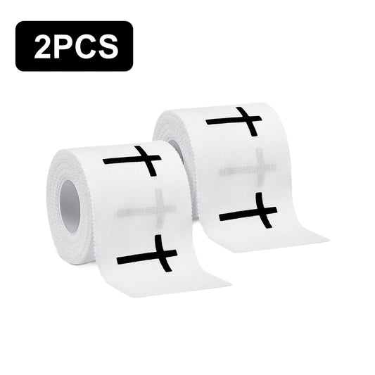 2pcs "+" Sports Wristbands | White Athletic Tape for Gym, Football and Baseball