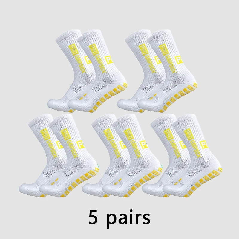 5 Pairs PRO Grip Socks Anti Slip Football Socks for Men Women Non Slip Soccer Athletic Socks with Grips Pads for soccer