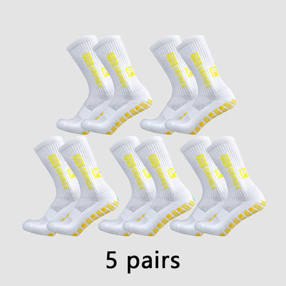 5 Pairs PRO Grip Socks Anti Slip Football Socks for Men Women Non Slip Soccer Athletic Socks with Grips Pads for soccer
